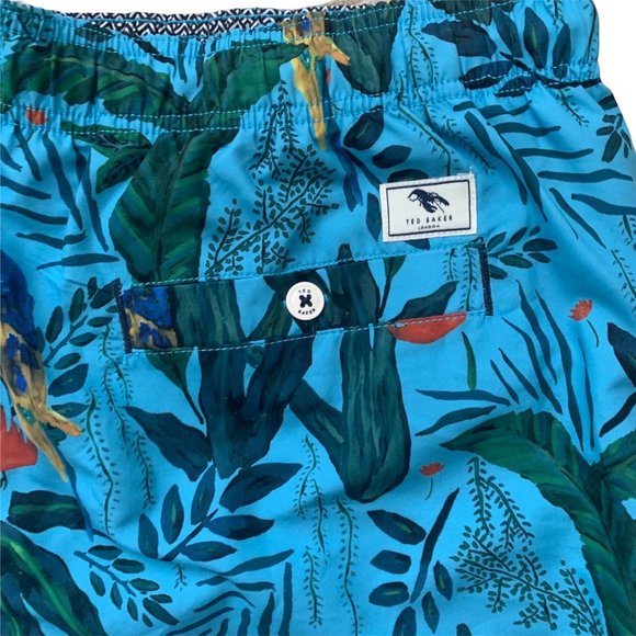 Ted Baker The World is Your Lobster Swim Shorts Men's Tropical Hawaiian Size 6 - Picture 6 of 10